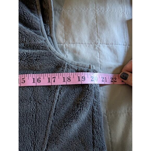 LL Bean Mountain Hi Pile Fleece Vest Charcoal Gray Sherpa Full Zip Medium Women - Picture 7 of 8